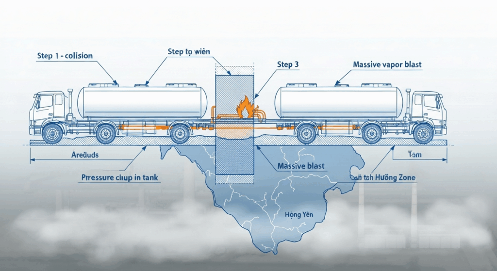 Lực lượng PCCC đang diễn tập xử lý sự cố cháy nổ xe bồn, bài học từ vụ nổ xe bồn ở Hưng Yên.